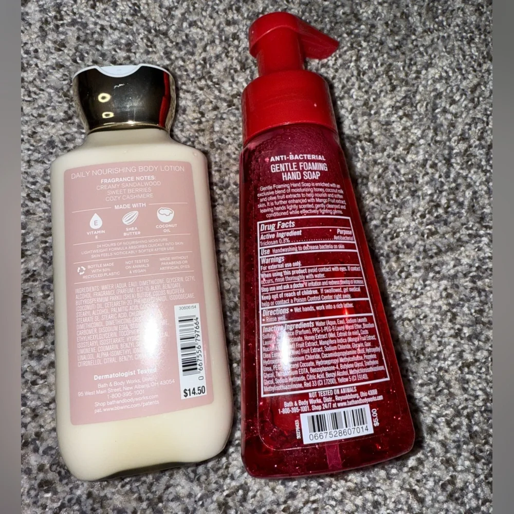 Bath & Body works lotion and soap set